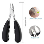 MAYCREATE Toe Nail Clipper for Ingrown or Thick Toenails, Heavy Duty Toenail Trimmer Nail Clipper Pedicure Tool with Long Handle and Soft Grip for Seniors