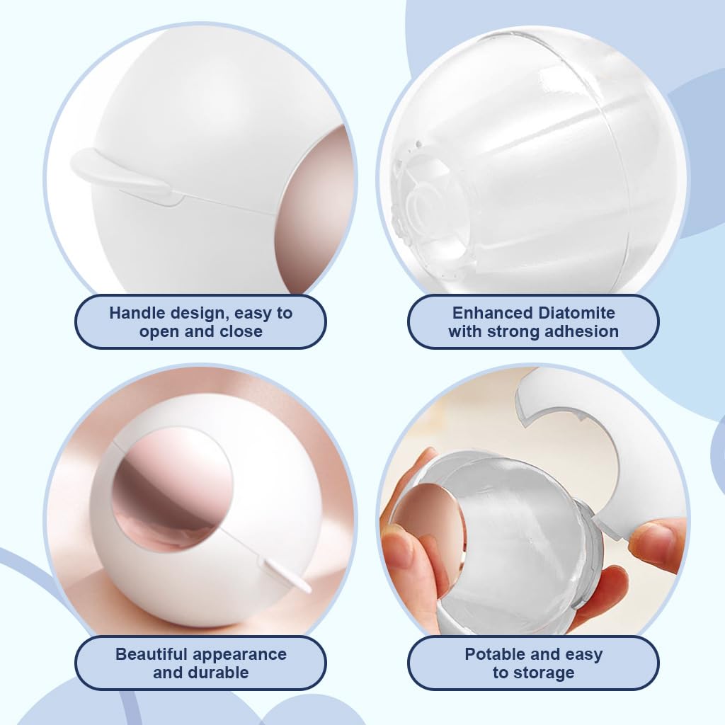 MAYCREATE Washable Reusable Lint Roller Ball, Portable Gel Lint Roller for Pet Hair Remover Tool, Washable Lint Roller Fur Lint Remover for Clothes, Furniture, Carpet, Bed, Sofa, White