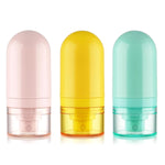 MAYCREATE 3Pcs Airless Pump Bottle Empty 30Ml Travel Pouch Spray Bottles With Lid, Macaron Color Refillable Travel Bottle Container Dispenser For Hair Sprays, Liquid, 4 Cms, Multi