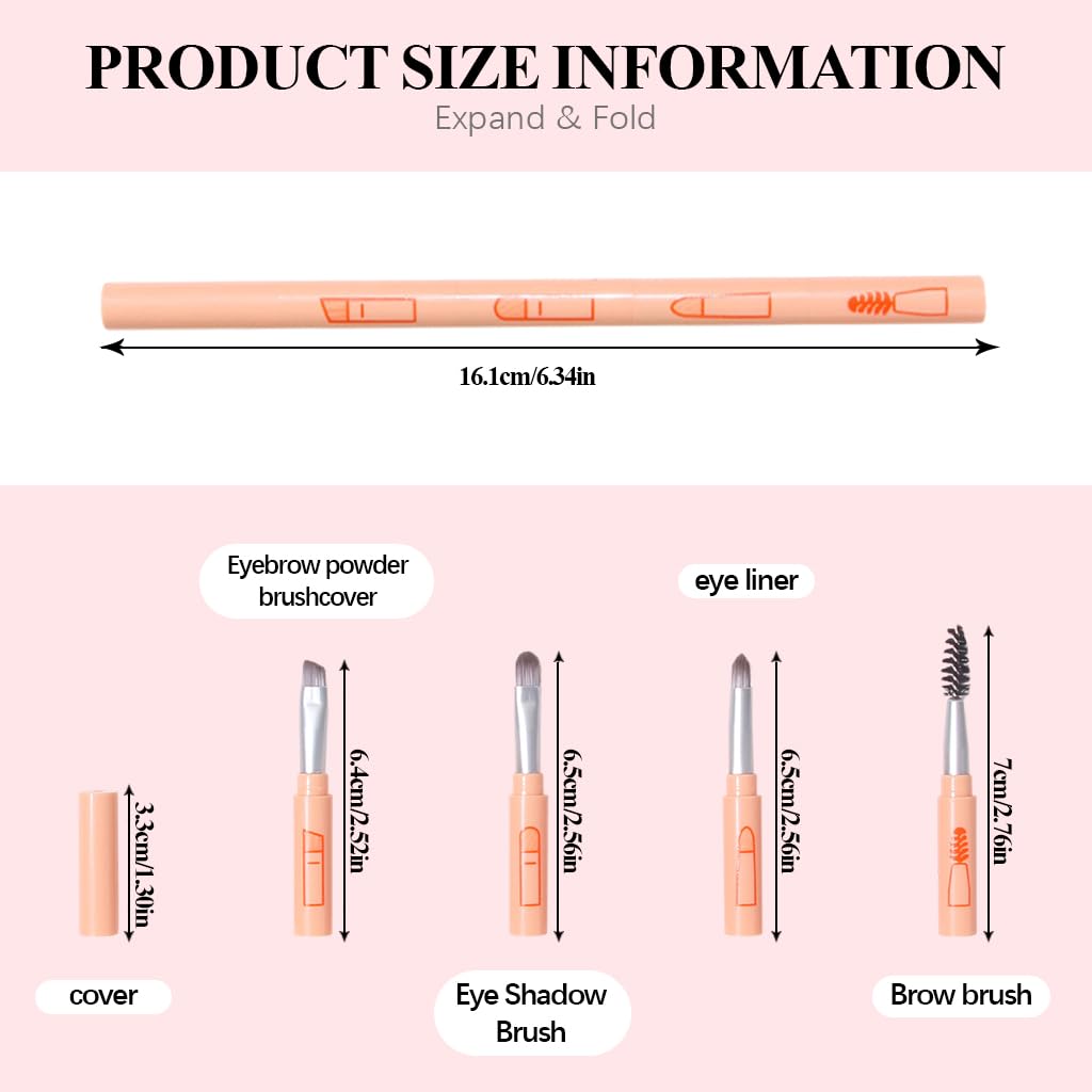 MAYCREATE 4 in 1 Makeup Brush Set for Travel with Stackable Design and Mini Portable Brushes