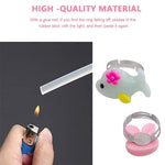 MAYCREATE® 24pcs Adjustable Rings Assorted Cartoon Resin Jewelry Ring for Girls Girl Dress Up Jewelry Box Ring Set Gift Box