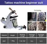 MAYCREATE Tattoo Machine Set for Beginners with 2 Guns and Power Supply | 10 Wrap Coils