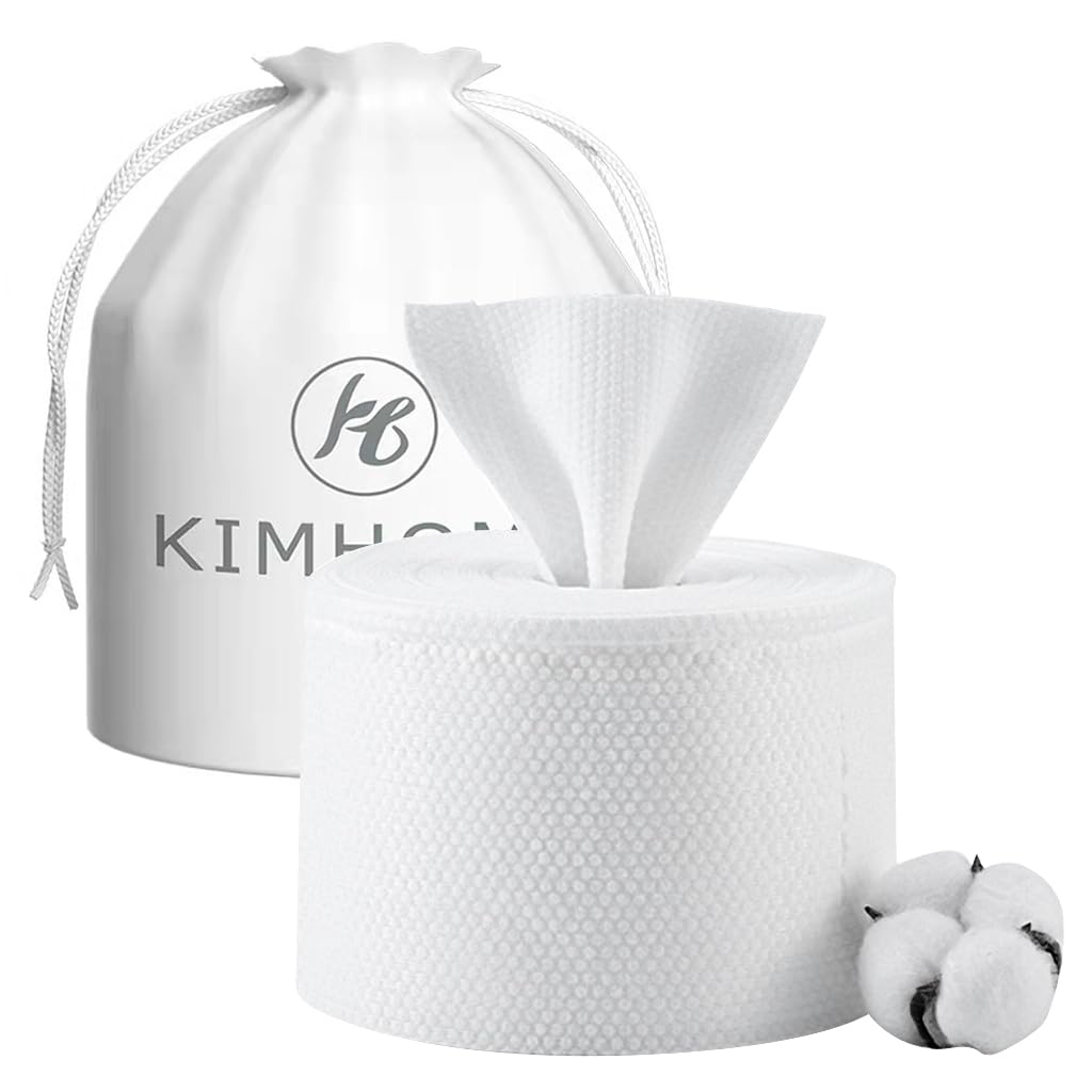 MAYCREATE Disposable Face Towel 50 Count for Cleansing and Makeup Removal | 100% Cotton Quick‑Dry Facial Tissue for Sensitive Skin