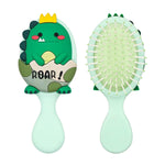 MAYCREATE Hair Brush for Kids Toddler Paddle Hair Brush Cute Dinosaur Mini Brush with Air Cushion and Soft Bristle Comb for Kids Travel Hair Brush for Women, Girls, Boys - Green