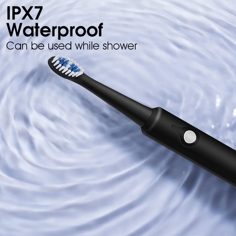 MAYCREATE Pack of 4 Replacement Toothbrush Heads Compatible Generic Electric Toothbrush Heads, For Oralb Electric Toothbrush Head Braun Bases (Black Electric Toothbrush)