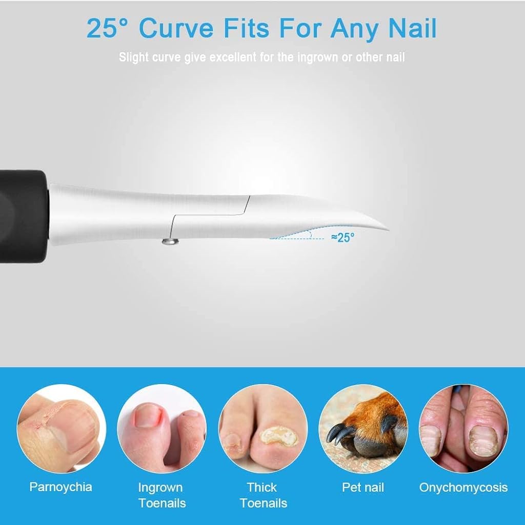 HANNEA Toenail Clippers for Thick Nails Nail Clippers Kit Set for Men and Women Heavy Duty Nail Nippers Cutter for Pedicure Precision Ingrown Fingernails (Black2)