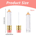 MAYCREATE Empty Lip Gloss Tubes 10pcs 5ml for DIY Cosmetics featuring Pencil Shape and Clear Acrylic Design