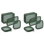 MAYCREATE Makeup Organizer Bag Set for Travel with 8PCS Mesh Zipper Pouches in Green