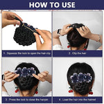 MAYCREATE® Floral Hair Snood Net, Barrette Hair Bun Cover Clip for Women, Lady Bun Maker Hairnet for Dancer Nurse Party, Work or Daily 3 PCS