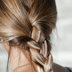 MAYCREATE 5Pcs Rhinestone Hair Clip Chains Braids Hair Accessories for Women Stylish 20 Inch Hair Extensions Girls Dazzling Crystal Silver Hair Chains Long Tassle