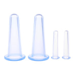 MAYCREATE 4pcs Silicone Vacuum Cupping Cups Massage Set with Bag Face Body Cups for Wrinkle Reducer,Collagen Stimulator,Pain Relief For Women Men