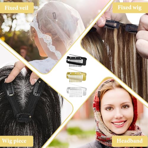 MAYCREATE® 6PCS Chunni Dupatta Fixing Clip Stainless Steel Pin for Clothing Shawl Fixing Silver Gold Black