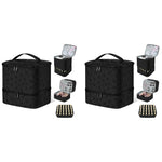 MAYCREATE Travel Nail Polish Organizer Bag for 30 Bottles with Double Layer Design | PU Makeup Storage Case