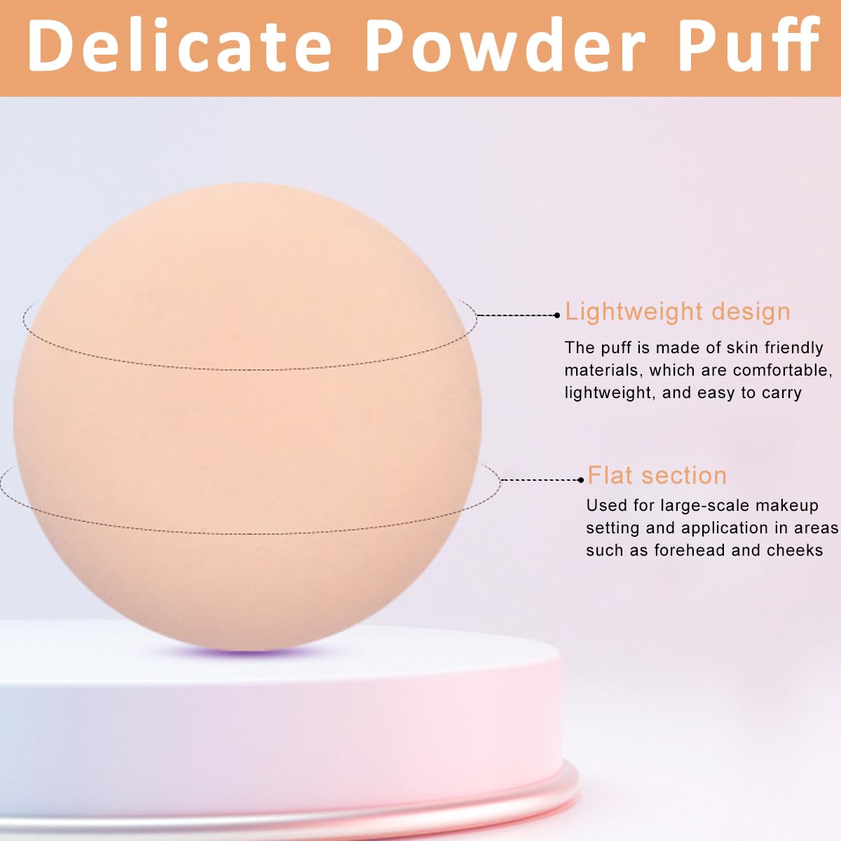 MAYCREATE 4Pcs Powder Puff with Box, Makeup Sponge Puff, Round Makeup Puff Foundation Blender Sponge, Dry & Wet Use Butterfly Wing Beauty Loose Powder Puff