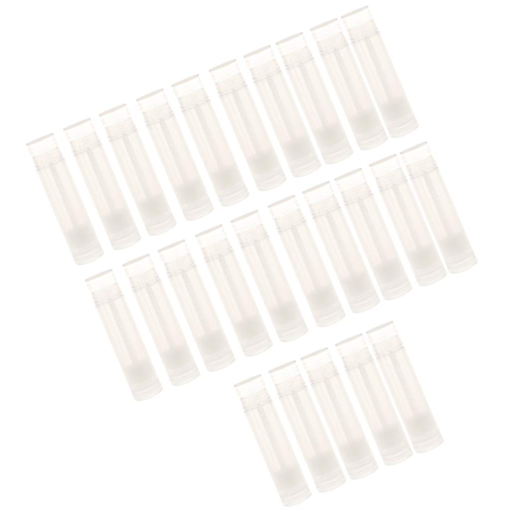 MAYCREATE 25 Pieces 5g Clear Lip Gloss Tubes Set for DIY Lipstick, Refillable Cosmetic Containers, Draw or Stick Custom Designs