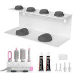 MAYCREATE Curling Iron Holder for Dyson Airwrap with Double Layer Storage and Anti Slip Nubs | Wall Mounted White Organizer