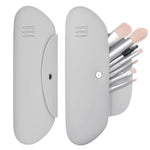 MAYCREATE Silicone Makeup Brush Holder for Travel with Secure Zipper Closure | 22.6×7.6 cm Khaki Case