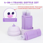 MAYCREATE Travel Bottles Set for Toiletries with Leak Proof Flip Up Lids and Modular 60ml Design | Silicone Containers for Shampoo and Lotion