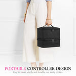 MAYCREATE Nail Polish Organizer Box for Travel with 30 Bottles 15ml Capacity | Double Layer Portable Makeup Bag