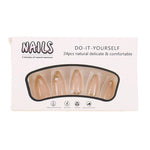 MAYCREATE® French Tip False Nails Gold Line Design Elegant Stick Nails for Women Manicure 24 Pcs