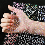 MAYCREATE® 65 Sheets Colorful Daisy Nail Art Stickers for Nail Extension Self-Adhesive Embossing Flower Nail Stickers Nail Art Embellishments DIY Nail Art Stickers
