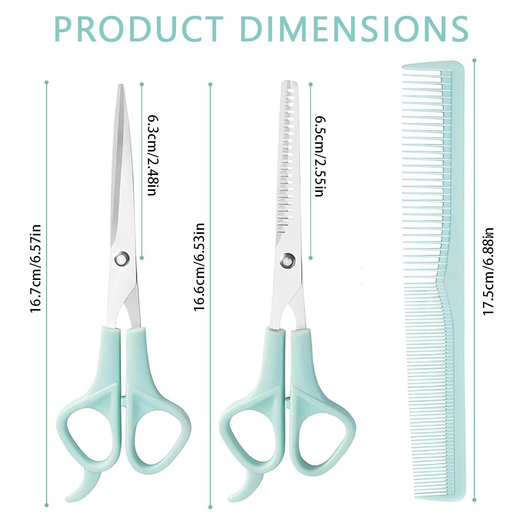 MAYCREATE Kids Hair Cutting Scissors Kit Thinning Shears and Comb Set Stainless Steel Scissors Hair Dressing Scissors Barber Kit Straight Shears Teeth Scissors Thinning Shears Tools