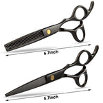 MAYCREATE 10 Pcs Professional Hair Cutting Scissors For Men Hair Dressing Scissors Barber Kit with Hairdressing Scissor for Men Women Adult Kids Home Hair Cut Kit at Home