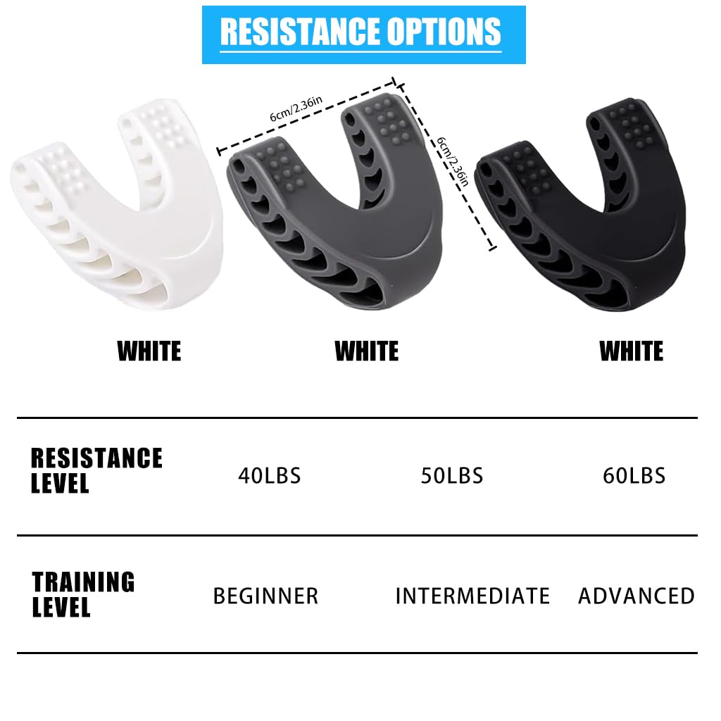 MAYCREATE 3Pcs Jawline Exerciser Tool for Men Women 40/50/60lbs Foodgrade Silicone Jawline Exerciser Tool Jawline Exerciser, Slim and Tone Your Face- Helps Reduce Stress and Craving