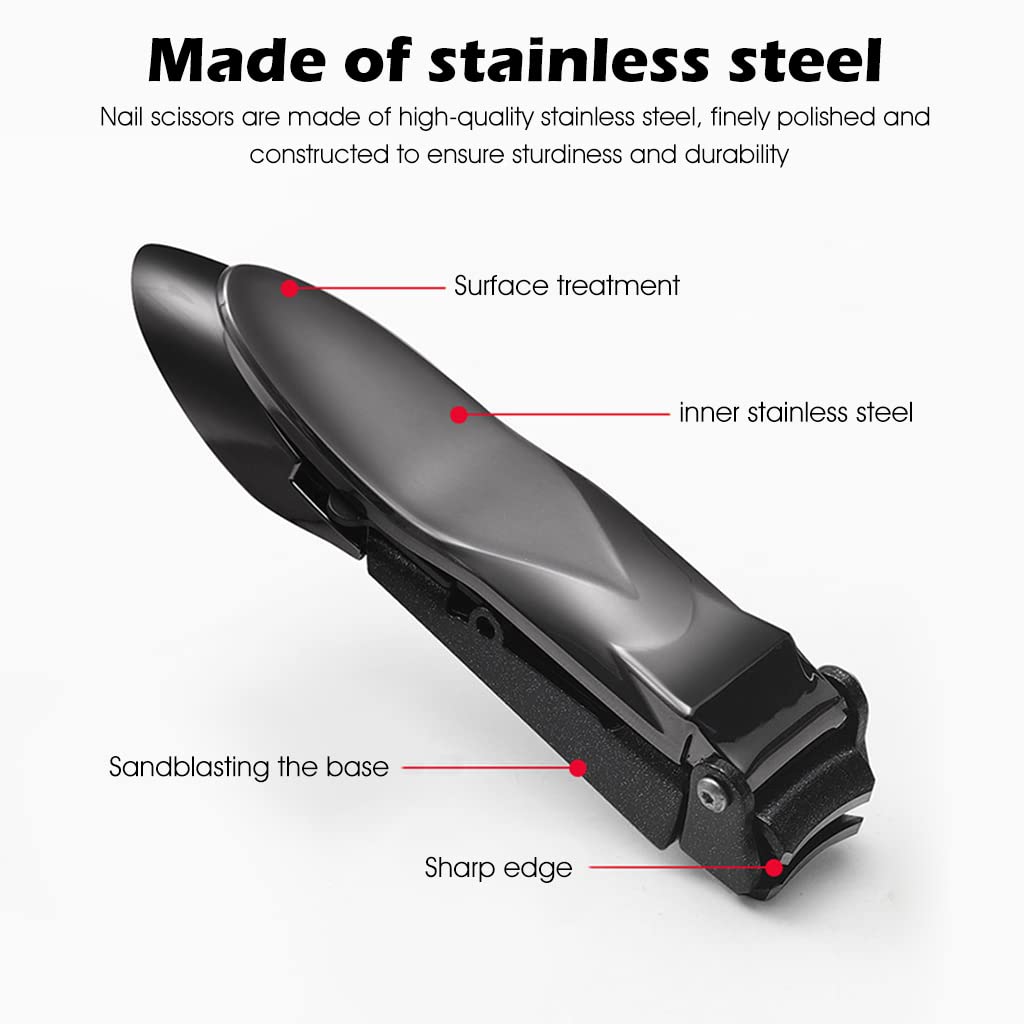 MAYCREATE Nail Clippers For Men Nail File Set Stainless Steel Foldable Nail Cutter with Organizer Case Anti Splash Nail Clipper Toenail Clippers Travel Portable Nail Clipper