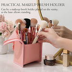 MAYCREATE® 2 in 1 Makeup Brush Bag Makeup Stand Holder Makeup Brush Pouch Makeup Brush Organizer Travel Makeup Brush Bag for Travel (Pink)