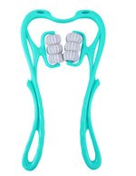 MAYCREATE Neck Massager for Pain Relief with 6 Rotatable Rollers featuring TPR Frame | Manual Full Body Relaxation Tool