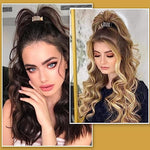 MAYCREATE 3pcs Hair Claw Clips for High Ponytail, Small Metal Rhinestone Hair Clips, Ponytail Holder for Thick Long Hair, Stylish Hair Accessories for Women Girls