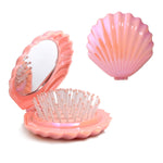 MAYCREATE® Metallic Shinning Finish Foldable Travel Hair Brushes with Mirror Shell Shape
