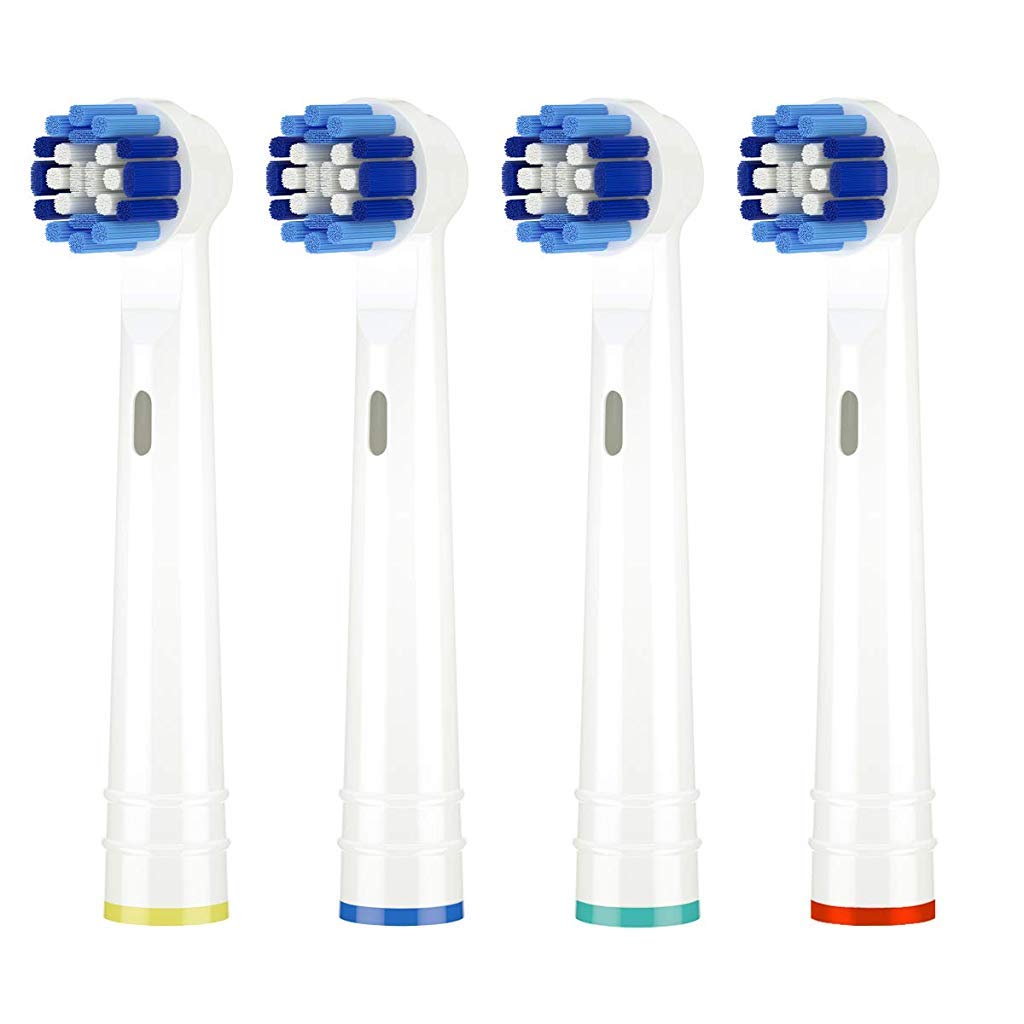 MAYCREATE Replacement Brush Heads for Oral B Bases Pack of 8 with Cross Action Nylon Bristles
