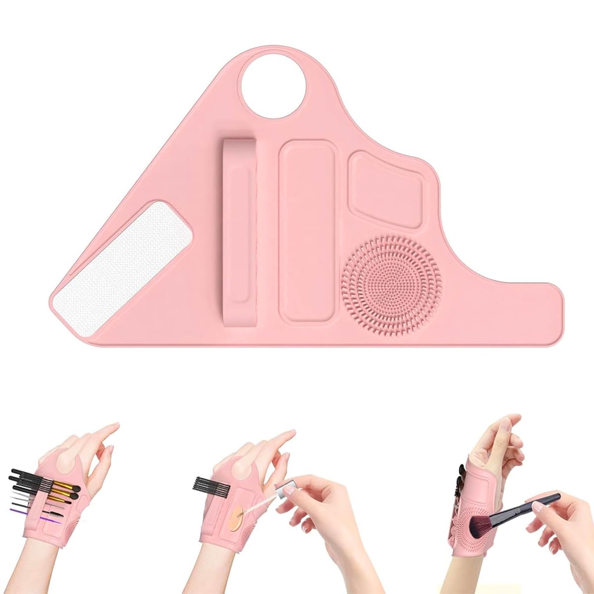 MAYCREATE Makeup Brush Holder Palette with 6 Brush Slots for Mixing Foundation | Handwear Design