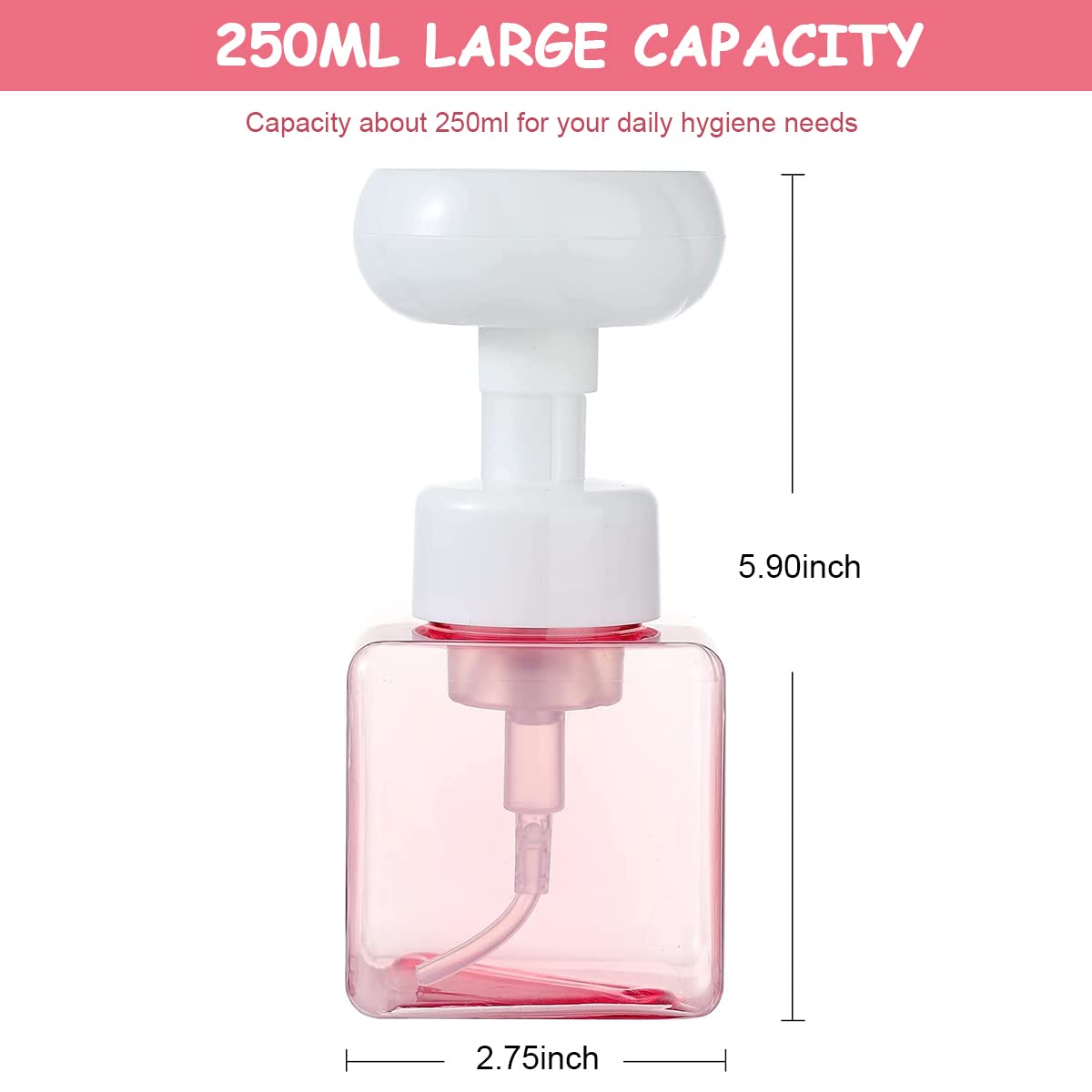 MAYCREATE 2Pcs Foaming Hand Soap Dispenser, 250ml Plastic Empty Flower-Shaped Foam Pump Liquid Soap Dispenser Bottles