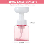 MAYCREATE 2Pcs Foaming Hand Soap Dispenser, 250ml Plastic Empty Flower-Shaped Foam Pump Liquid Soap Dispenser Bottles