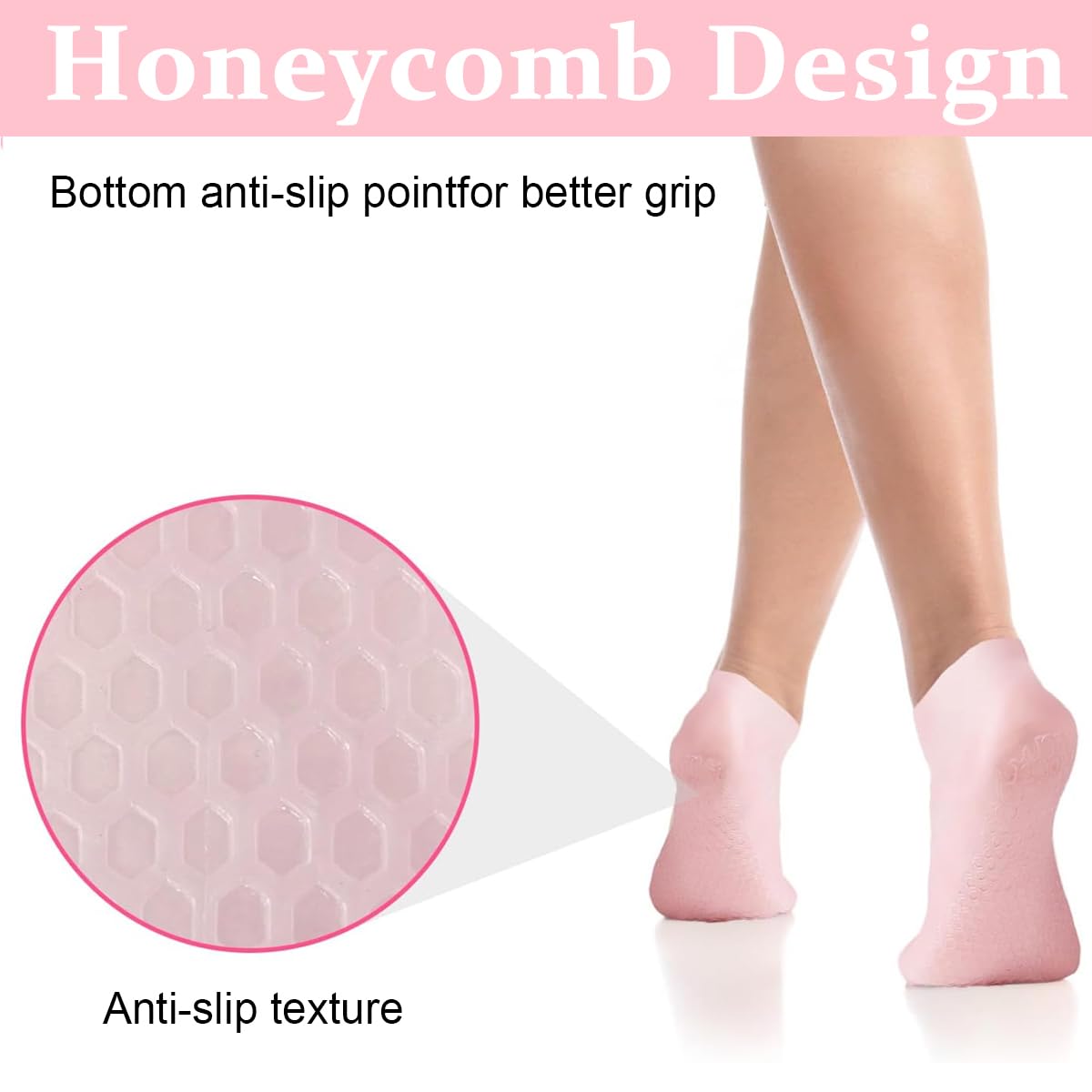 MAYCREATE Silicone Moisturizing Socks, Silicone Socks for Dry Cracked Feet, Silicone Gel Spa Socks for Dry Cracked Skin, Foot Softening, Calluses, Foot Care After Pedicure