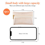 MAYCREATE 6Pcs Small Jewelry Organizer Pouch Bag Zip-up Jewelry Organizer Velvet Pouches Stylish Jewelry Organizer Pouches for Necklaces Bracelets Rings Earrings, Brooches, 4.5''x3.1''