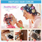 MAYCREATE® Heatless Hair Curler Roller Kit 3 Sizes Self Grip Magic Clips for Long Medium Short Hair with 6 Bang Clips 1 Stainless Steel Comb 3PCS