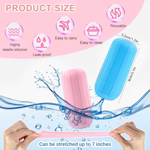 MAYCREATE® 12PCS Leakproof Sleeves for Travel Bottles Toiletries Reusable Silicone Covers Anti-leak Elastic for Container Spray Bottles