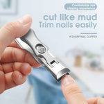 MAYCREATE Nail Clippers For Men Stainless Steel Nail Cutter with Leather Cover Toenail Clippers for Thick Nails, Professional Nail Cutter