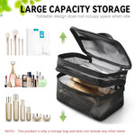 MAYCREATE® Makeup Pouch Bag Travel Organizer Large Mesh Toiletries Cosmetic Double Layer Nylon Brush with Handle 2 PCS