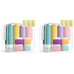 MAYCREATE Toiletries Travel Bottle Set for Air Trips with Leakproof Flip Lids and 90ml Silicone Bottles | Includes 40ml Cream Jars