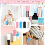 MAYCREATE® 12PCS Leakproof Sleeves for Travel Bottles Toiletries Reusable Silicone Covers Anti-leak Elastic for Container Spray Bottles