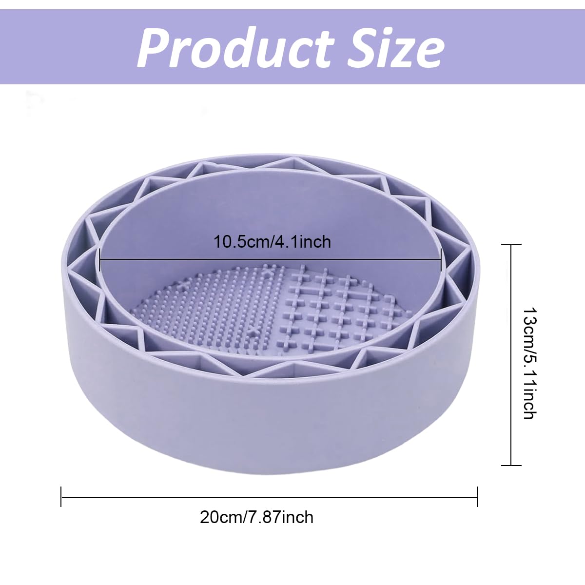 MAYCREATE Makeup Brush Cleaner for Deep Cleansing with 5.1 in Textured Bowl and Drying Rack | Purple Silicone