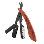 MAYCREATE Barber Straight Razor for Men with Folding Wooden Handle and Stainless Steel Blade | Precision Shaving and Beard Shaping Tool