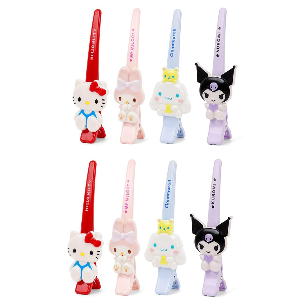 MAYCREATE Hair Clips for Girls featuring Hello Kitty Kuromi Melody & Cinnamoroll 4pcs Set