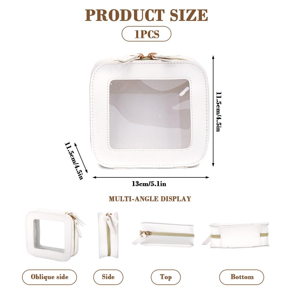 MAYCREATE Makeup Pouch for Travel and Home with Clear PVC Zip-up Design 13x5x12cm | Women’s Toiletry Organizer