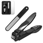 MAYCREATE Nail Clippers For Men Nail File Set Stainless Steel Foldable Nail Cutter with Organizer Case Anti Splash Nail Clipper Toenail Clippers Travel Portable Nail Clipper